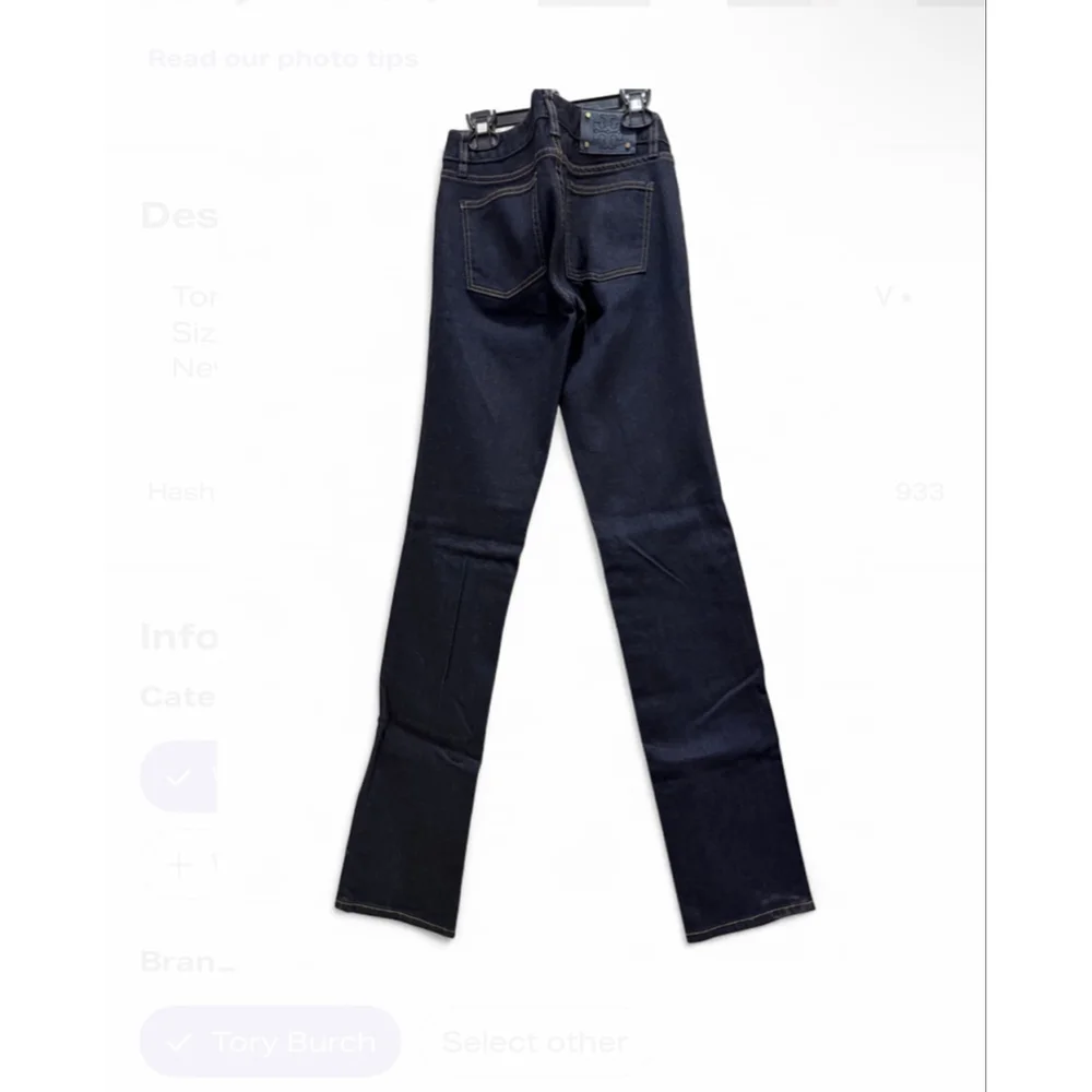 Tory Burch Dark Blue Straight Leg Jeans • NEW • Size 25